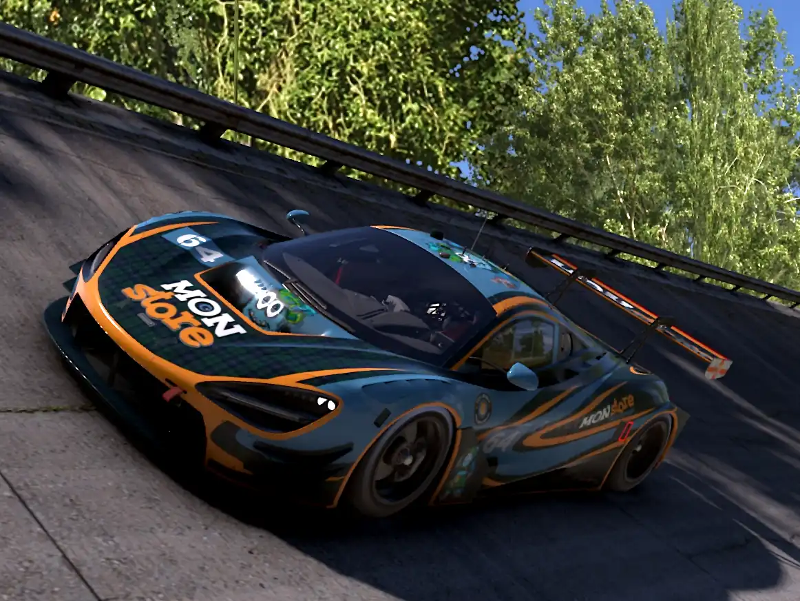 Custom iRacing livery for Porsche 992 GT3 Cup — carbon grey with orange highlights