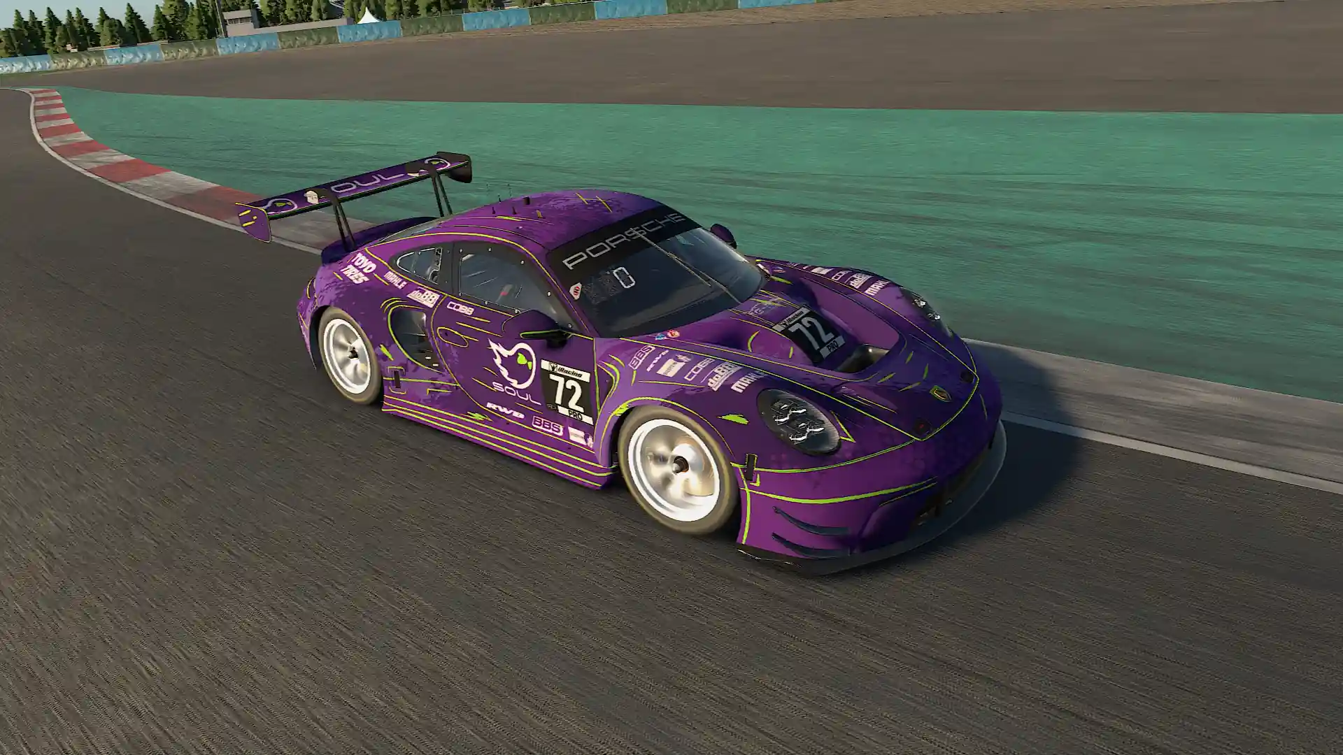 Custom iRacing livery for Audi R8 LMS GT3 — all-black with chrome and red detail
